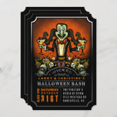 Dracula Halloween Bash Party Fun Uitnodiging (Voorkant / Achterkant)