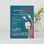 Dracula Halloween Feest Uitnodiging (Staand voorkant)