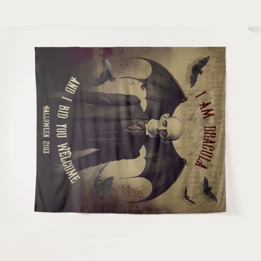 Dracula Halloween foto stand achtergrond Wandkleed (Voorkant (horizontaal))