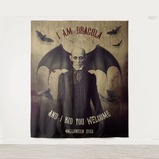 Dracula Halloween foto stand achtergrond Wandkleed (Voorkant)