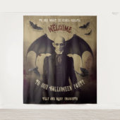 Dracula Halloween foto stand achtergrond Wandkleed (Voorkant)