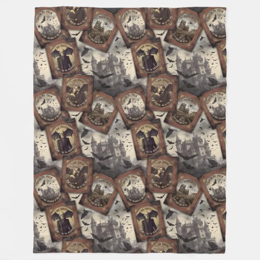  Dracula Halloween Gotische Vampier Kiss Fleece Deken (Voorkant)
