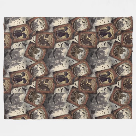  Dracula Halloween Gotische Vampier Kiss Fleece Deken (Voorkant (Horizontaal))