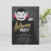 Dracula Halloween Kostuum Party Kaart (Staand voorkant)