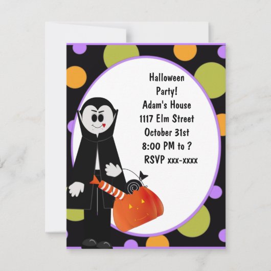 Dracula Halloween Party Invitation ~ Customize! Kaart (Voorkant)