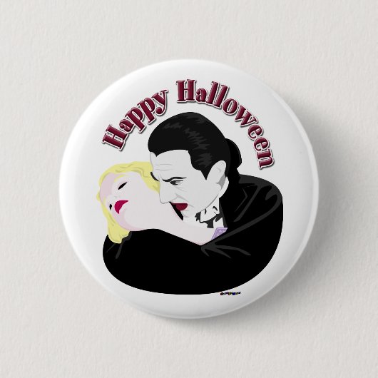 Dracula, Happy Halloween Ronde Button 5,7 Cm (Voorkant)