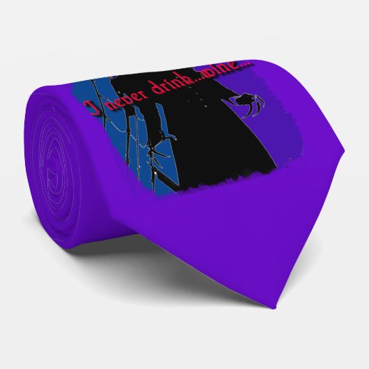 Dracula I Drink nooit ... Wijn Stropdas (Opgerold)