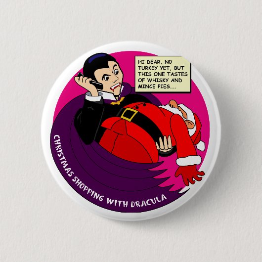 Dracula-kerstwinkels Ronde Button 5,7 Cm (Voorkant)