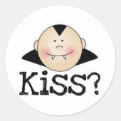 Dracula Kiss Ronde Sticker (Voorkant)