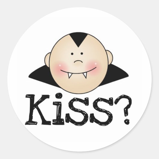 Dracula Kiss Ronde Sticker (Voorkant)