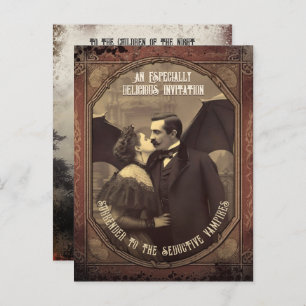 Dracula Kissing Meisje Halloween Uitnodiging