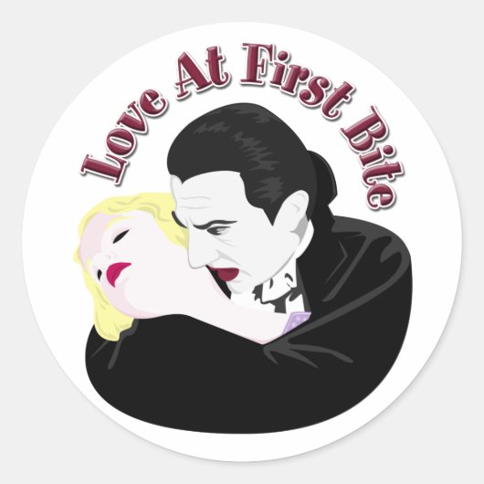 Dracula, liefde op de eerste plaats ronde sticker (Voorkant)