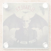  Dracula met vleermuizen Halloween Glazen Onderzetter (Achterkant)