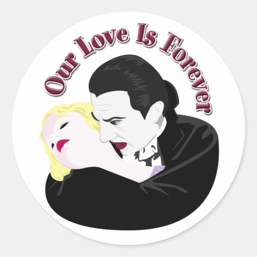 Dracula, onze liefde is eeuwig ronde sticker (Voorkant)