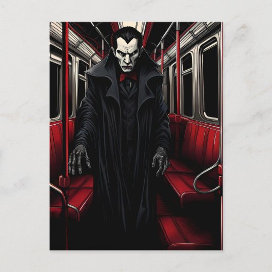 Dracula op de metro briefkaart (Voorkant)