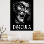 Dracula Portrait Black and White Poster (Keuken)