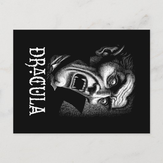 Dracula Portret zwart-wit Briefkaart (Voorkant)