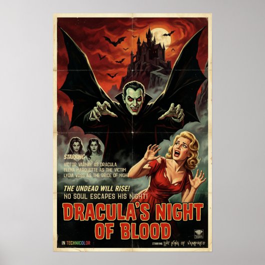 Dracula Poster Gotische Vampier Horror Griezeld Ku (Voorkant)