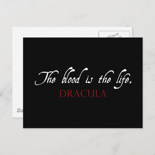 Dracula Quote: Het bloed is het leven Briefkaart (Voorkant / Achterkant)