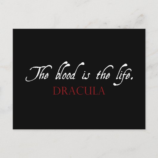 Dracula Quote: Het bloed is het leven Briefkaart (Voorkant)