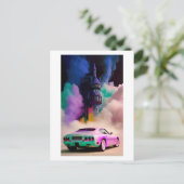 Dracula rijdt in een sportwagen - Ken Gage Art Briefkaart (Staand voorkant)