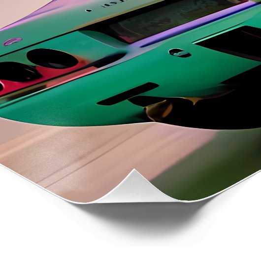 Dracula rijdt in een sportwagen - Ken Gage Art Perfect Poster (Hoek)