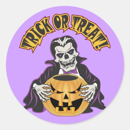 Dracula Skull Ronde Sticker (Voorkant)