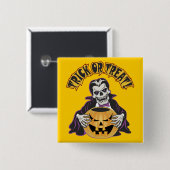 Dracula Skull Vierkante Button 5,1 Cm (Voorkant /achterkant)