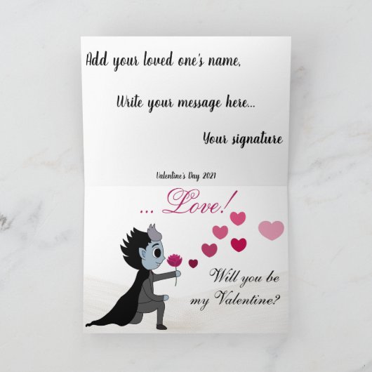 Dracula Valentijnsdag Kaart (Binnen)