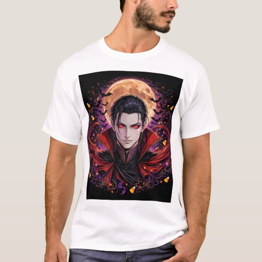 Dracula Vampier Graaf Gothic Horror Design T-shirt (Voorkant)
