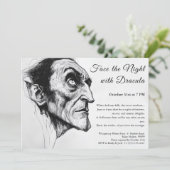 Dracula Vampier Halloween Feest Uitnodiging (Staand voorkant)