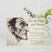 Dracula Vampier Halloween Feest Uitnodiging (Staand voorkant)