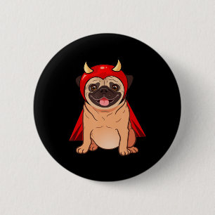 Dracula Vampier Pugs Mopshond Cute Hond Halloween Ronde Button 5,7 Cm