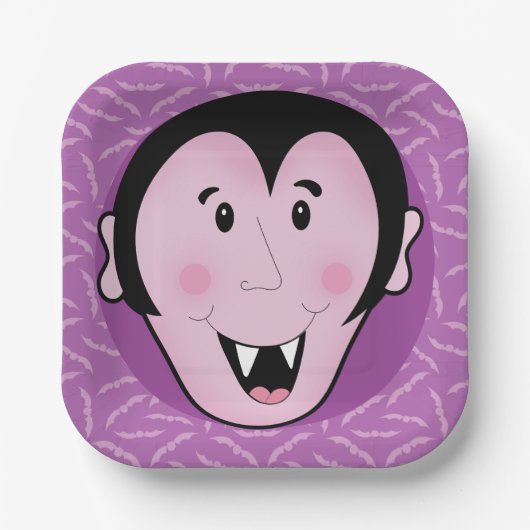 Dracula Vampire Bat Halloween Paarse Bats Papieren Bordje (Voorkant)