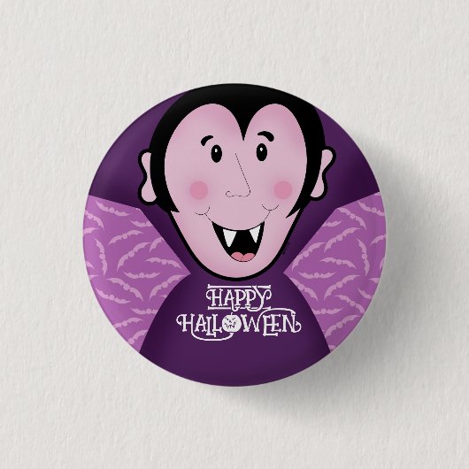 Dracula Vampire Bat Halloween Paarse Bats Ronde Button 3,2 Cm (Voorkant)