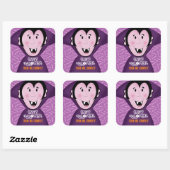 Dracula Vampire Bat Halloween Paarse Bats Vierkante Sticker (Vel)
