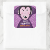 Dracula Vampire Bat Halloween Paarse Bats Vierkante Sticker (Tas)