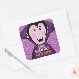 Dracula Vampire Bat Halloween Paarse Bats Vierkante Sticker