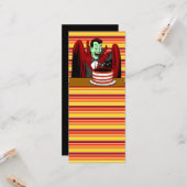 Dracula Vampire Cartoon Halloween Birthday Kaart (Voorkant / Achterkant in situ)