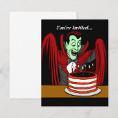 Dracula Vampire | Halloween Birthday Kaart (Voorkant / Achterkant)
