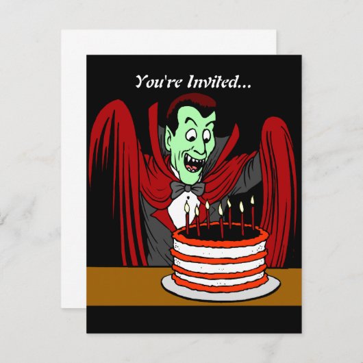 Dracula Vampire | Halloween Birthday Kaart (Voorkant / Achterkant)