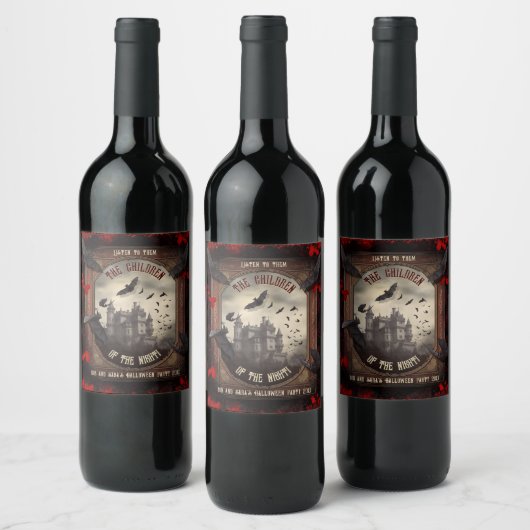 Dracula Vampire Halloween Party Favor Wijn Etiket (Flessen)