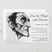 Dracula Vampire Halloween Uitnodiging (Voorkant / Achterkant)