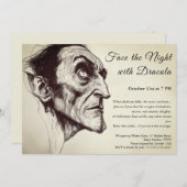 Dracula Vampire Halloween Uitnodiging (Voorkant / Achterkant)
