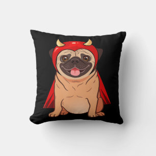 Dracula Vampire Pug Cute Dog Halloween Costume Pug Kussen