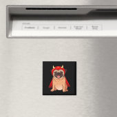 Dracula Vampire Pug Cute Dog Halloween Costume Pug Magneet (Insitu (Vaatwasser))