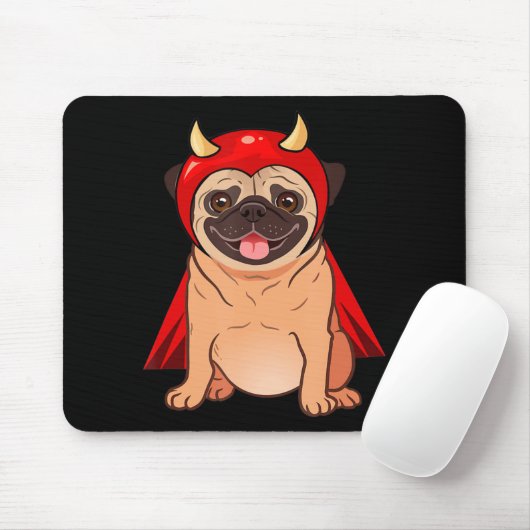 Dracula Vampire Pug Cute Dog Halloween Costume Pug Muismat (Met muis)