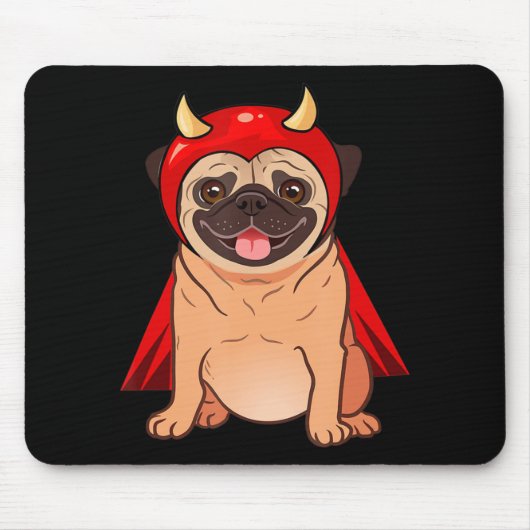 Dracula Vampire Pug Cute Dog Halloween Costume Pug Muismat (Voorkant)