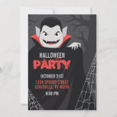 Dracula Vampire Spooky Halloween Party Kaart (Voorkant)