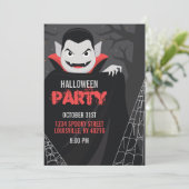 Dracula Vampire Spooky Halloween Party Kaart (Staand voorkant)